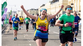 Runner in a yellow vest